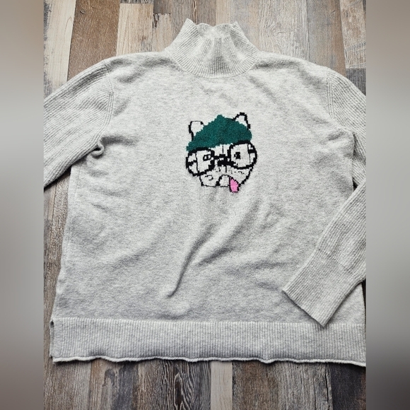 Petite French Bulldog Turtleneck Sweater by LOFT Size Small - Picture 5 of 13